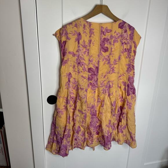 Free People Sully Babydoll Sunshine Floral Print Mini Swing Dress Size Medium - Picture 9 of 9